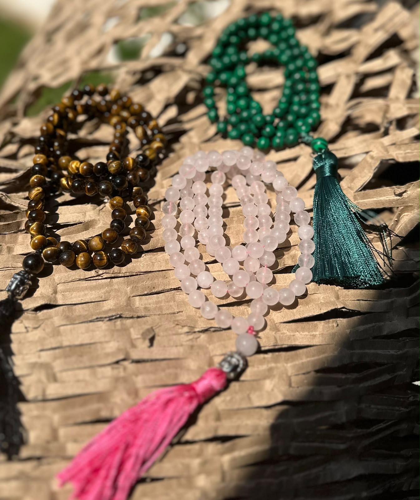 Japamalas de 108 contas em pedras naturais com tassel